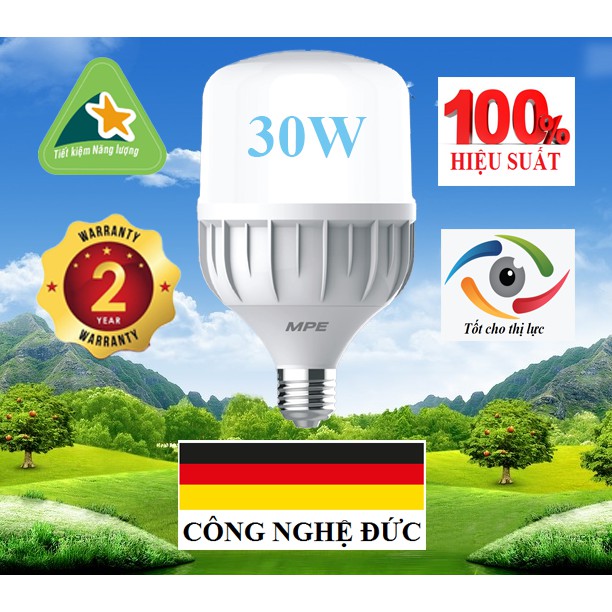 ĐÈN LED BULB 30W MPE TRẮNG / VÀNG