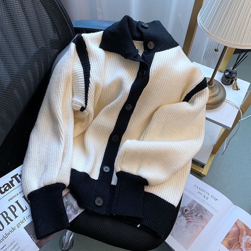 Korean high-end color high-necked sweater women's autumn and winter loose soft waxy lazily thickened sweater jacket