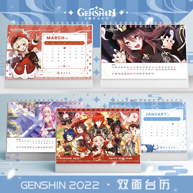 Lịch để bàn Genshin Impact 2022