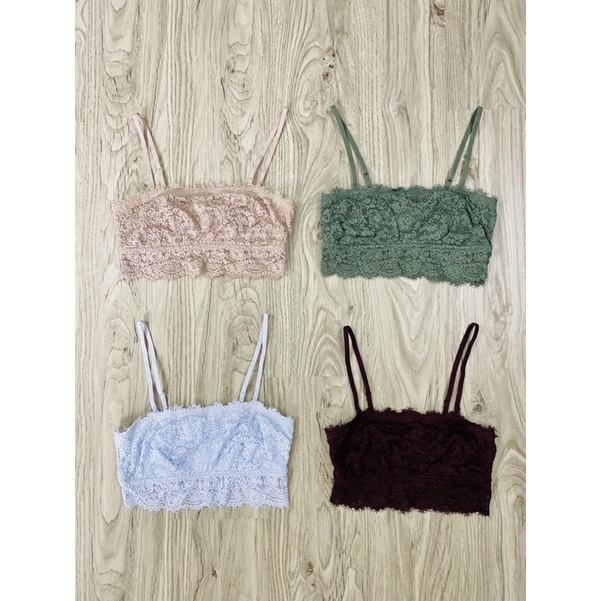 Áo Ngực Áo Lót Nữ Aerie Bralette Ren Không Gọng Xuất Khẩu Siêu Bền Có Khe Thêm Mút Đẹp XS S M L XL