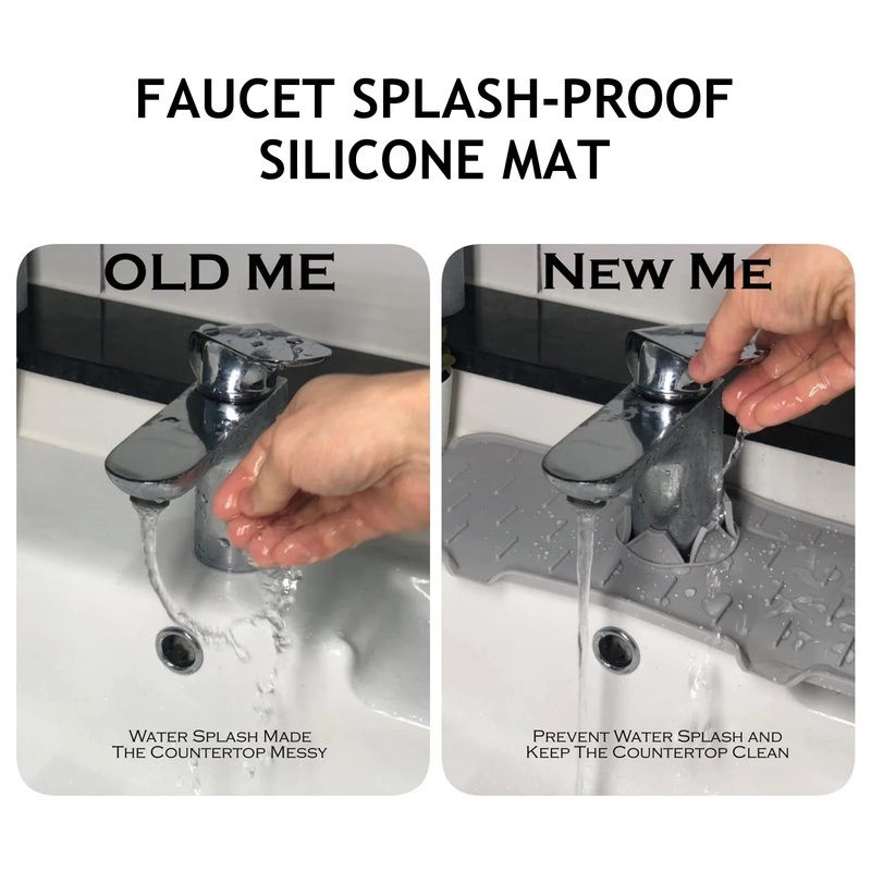 Tấm Silicone Gắn Vòi Nước Bồn Rửa Chén Thấm Hút Tốt Tiện Dụng Cho Nhà Bếp/Phòng Tắm