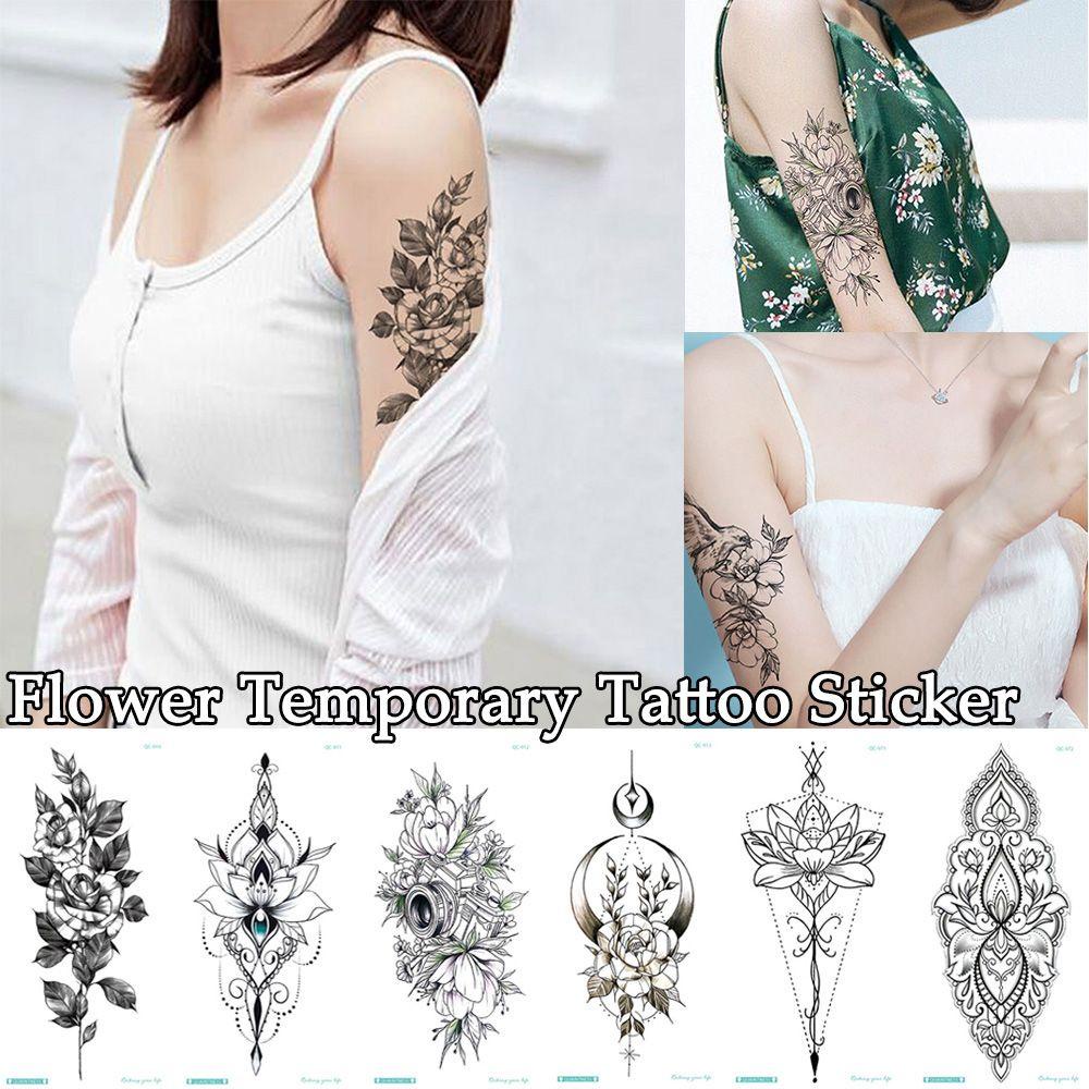 Hình Xăm Dán Tạm Thời Hình Hoa Hồng 3D Unisex