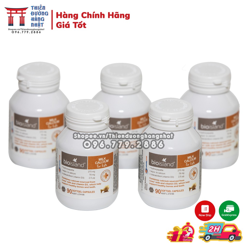 Viên uống Milk Calcium Bio Island, bổ sung canxi cho bé từ 7 tháng tuổi Úc [Date 6/2023]