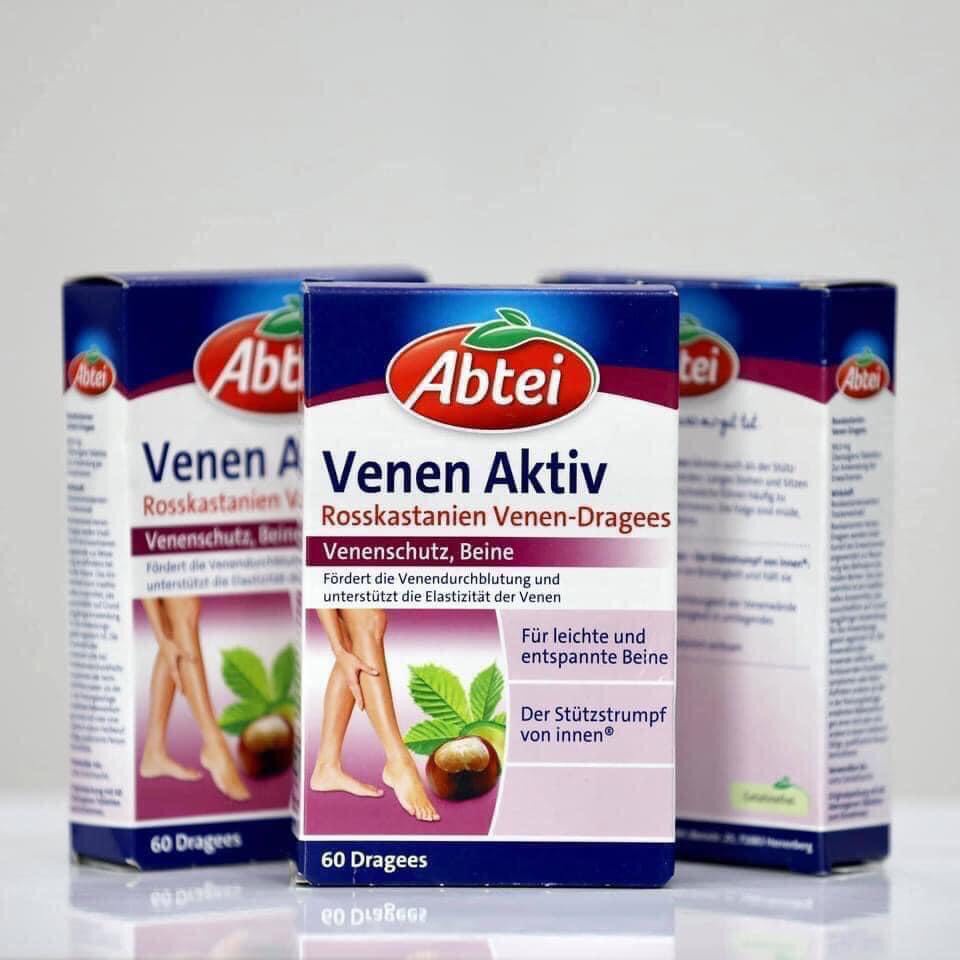 Viên uống hỗ trợ trong giãn tĩnh mạch chân Abtei Venen aktiv Rosskatanien Venen 60 dragees