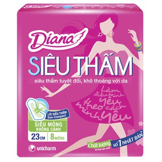 băng vệ sinh Diana siêu mỏng không cánh( 2 gói)