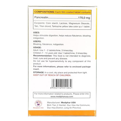 Pancretin Mdp giúp hỗ trợ: kích thích hệ tiêu hóa, chống đầy hơi, chướng bụng, chứng ăn không tiêu