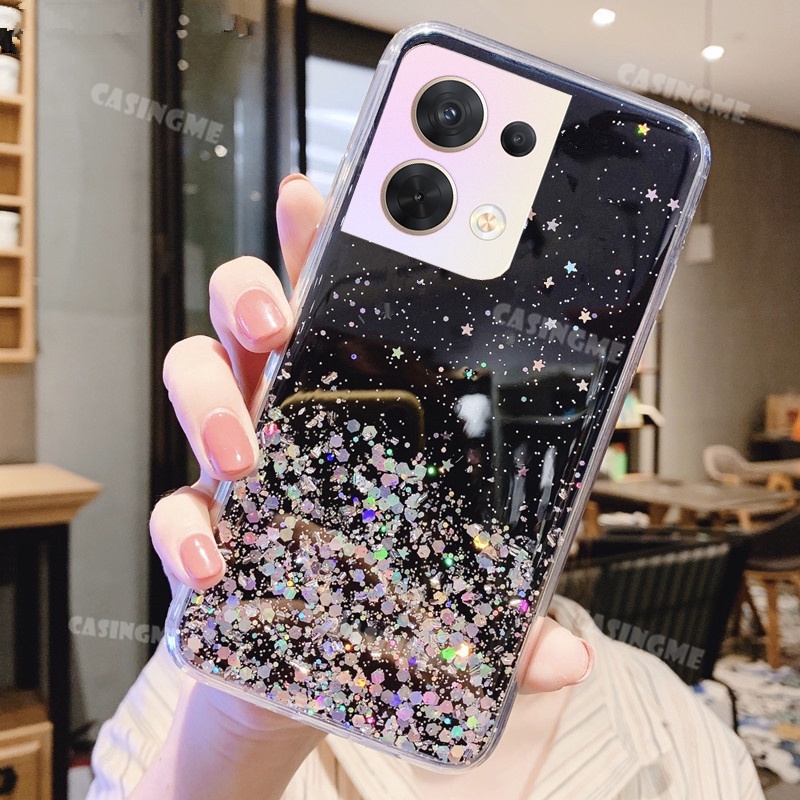 Ốp Điện Thoại TPU Mềm Trong Suốt Chống Sốc Phối Kim Tuyến Cho OPPO Reno 8 8Pro 5G Reno 8 7 Pro Reno8 Reno7 Z 7Z 8Z 4G 5G