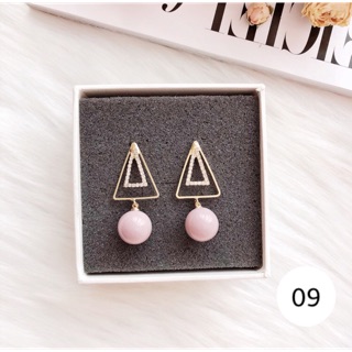 Khuyên tai tam giác đá ngọc #9