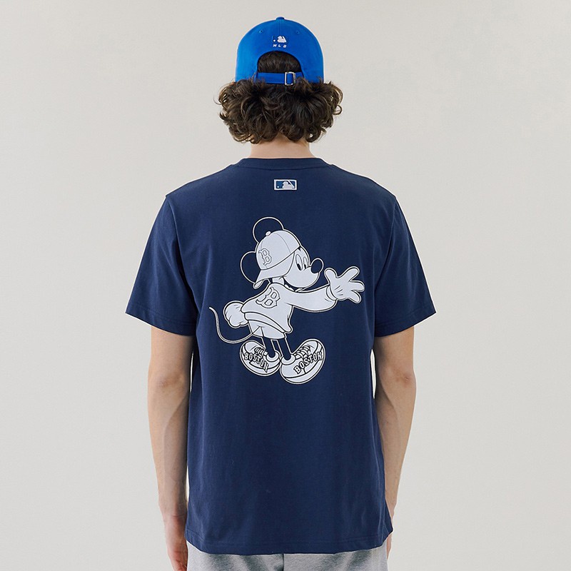Áo Thun Cotton Tay Ngắn In Chữ MLB Cá Tính Trẻ Trung Cho Nam Nữ