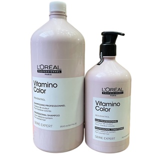 Cặp gội xả dưỡng màu tóc nhuộm L'oreal Vitamino Color 1500ml/750ml ( Size lớn)
