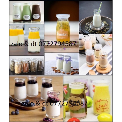 Combo 10 lọ đựng sữa chua thủy tinh 100ml mẫu Trụ Tròn Cao - nắp nhựa – hũ yaourt siêu trong, chuyên dùng đựng thực phẩm