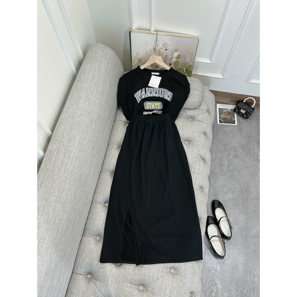 Set đồ nữ cá tính, set váy dài áo thun đi chơi sang chảnh mùa hè đẹp 8A00009 JKR | BigBuy360 - bigbuy360.vn