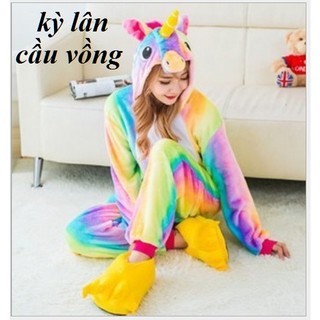 Bộ đồ liền thân hình thú có kỳ lân cầu vồng và kỳ lân sao
