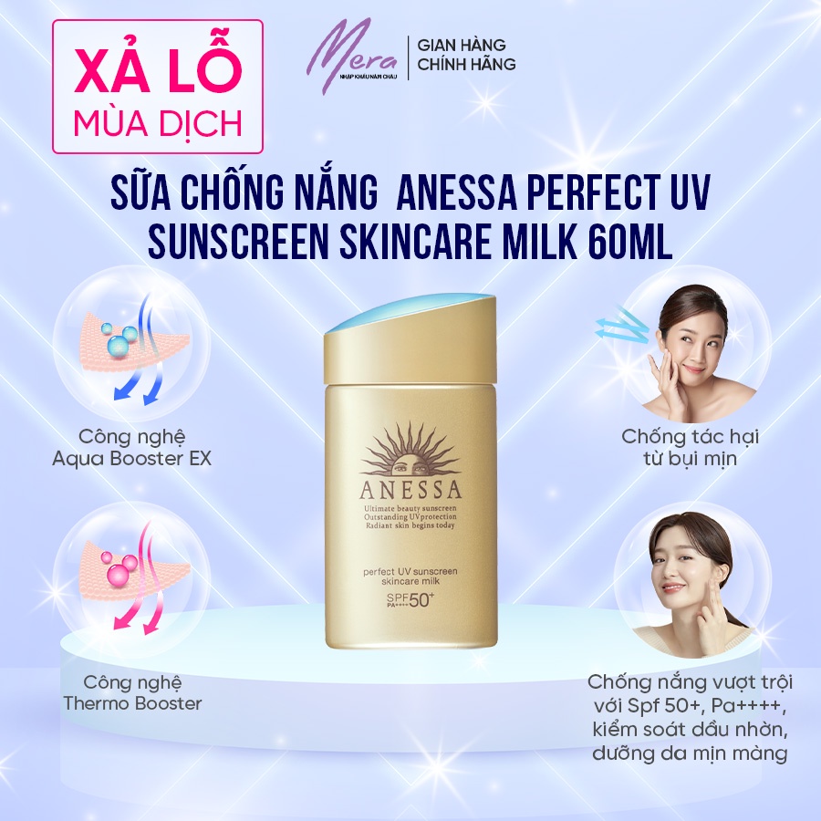 Sữa chống nắng dưỡng da bảo vệ hoàn hảo Anessa Perfect UV Sunscreen Skincare Milk 60ml