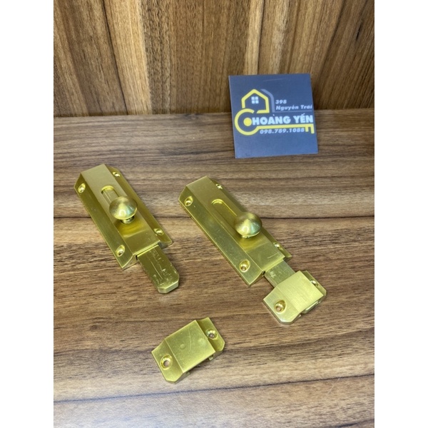 Chốt cửa bằng đồng thau dài 12cm x 4,5cm, chốt cổng bằng đồng đúc - rùa