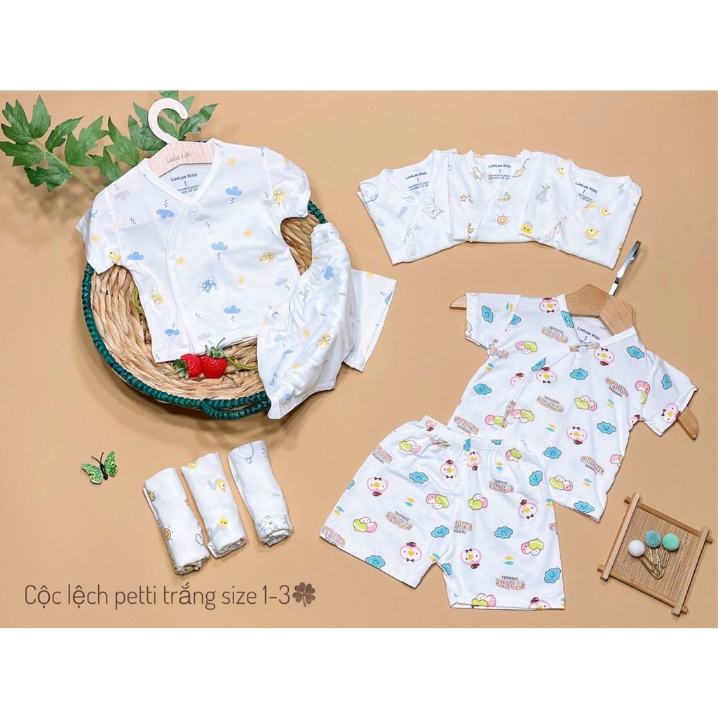 Hi.Mom. Bộ cộc cài lệch vải petit mát lạnh