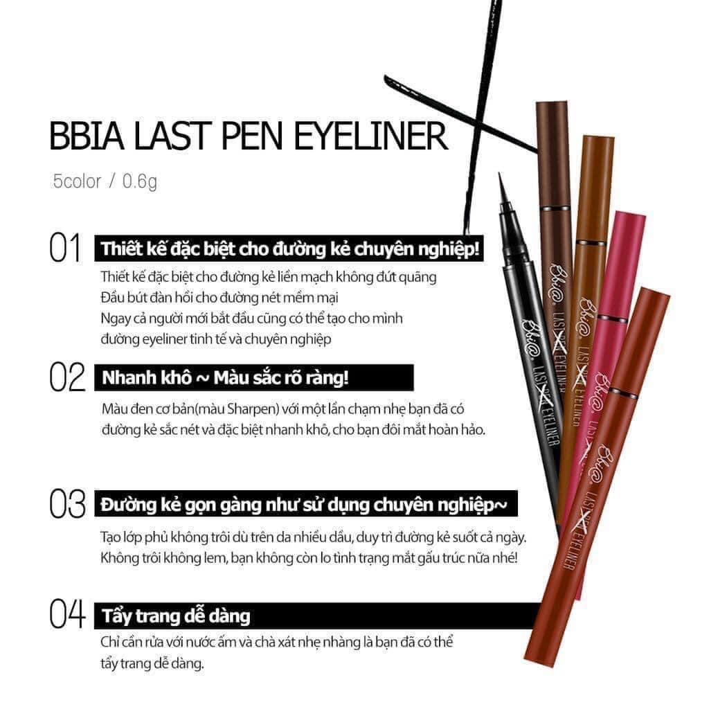 Kẻ mắt nước Bbia Last Pen Eyeliner (3 màu)