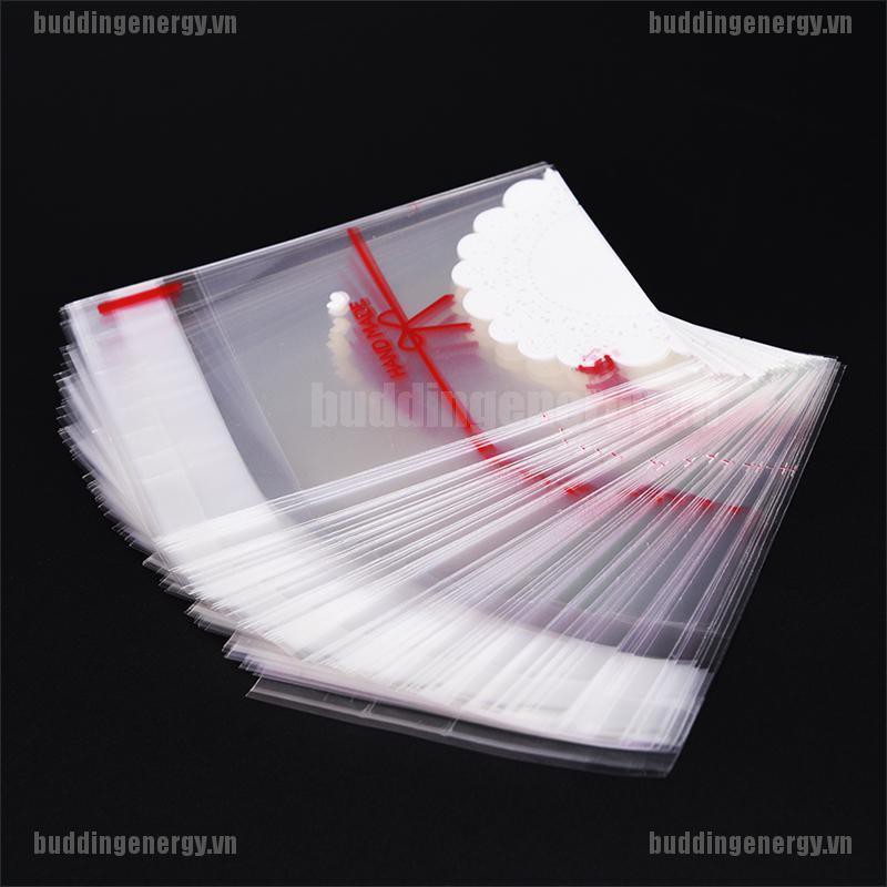 Bộ 100 Túi Nhựa Đựng Bánh Họa Tiết Nơ Dễ Thương