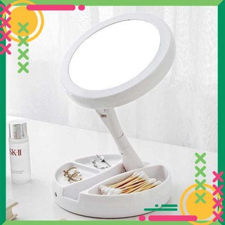 Gương Đèn Led Trang Điểm Gấp Gọn