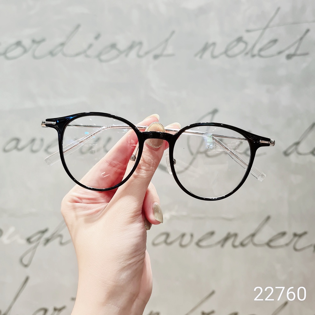 Gọng kính cận mắt tròn LILYEỶEWEAR nam nữ kiểu dáng thời trang dễ đeo đa dạng màu sắc 22760