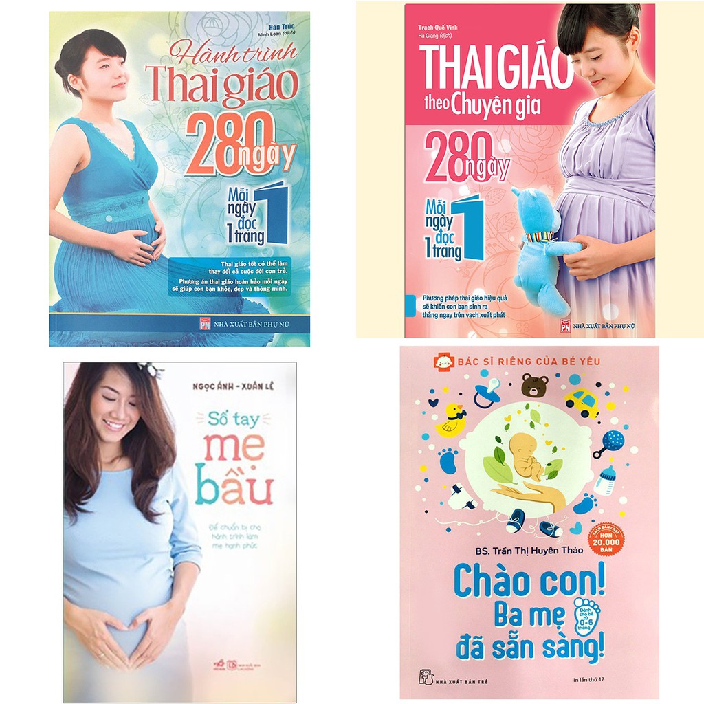 Sách - Combo: Thai giáo theo chuyên gia+Hành trình thai giáo+ Sổ Tay Mẹ Bầu+Chào con ba mẹ đã sẵn sàng( lẻ,tùy chọn,bộ)