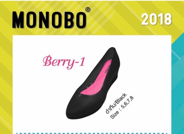 Giầy nhựa cao đế xuồng Monobo bery Thái Lan