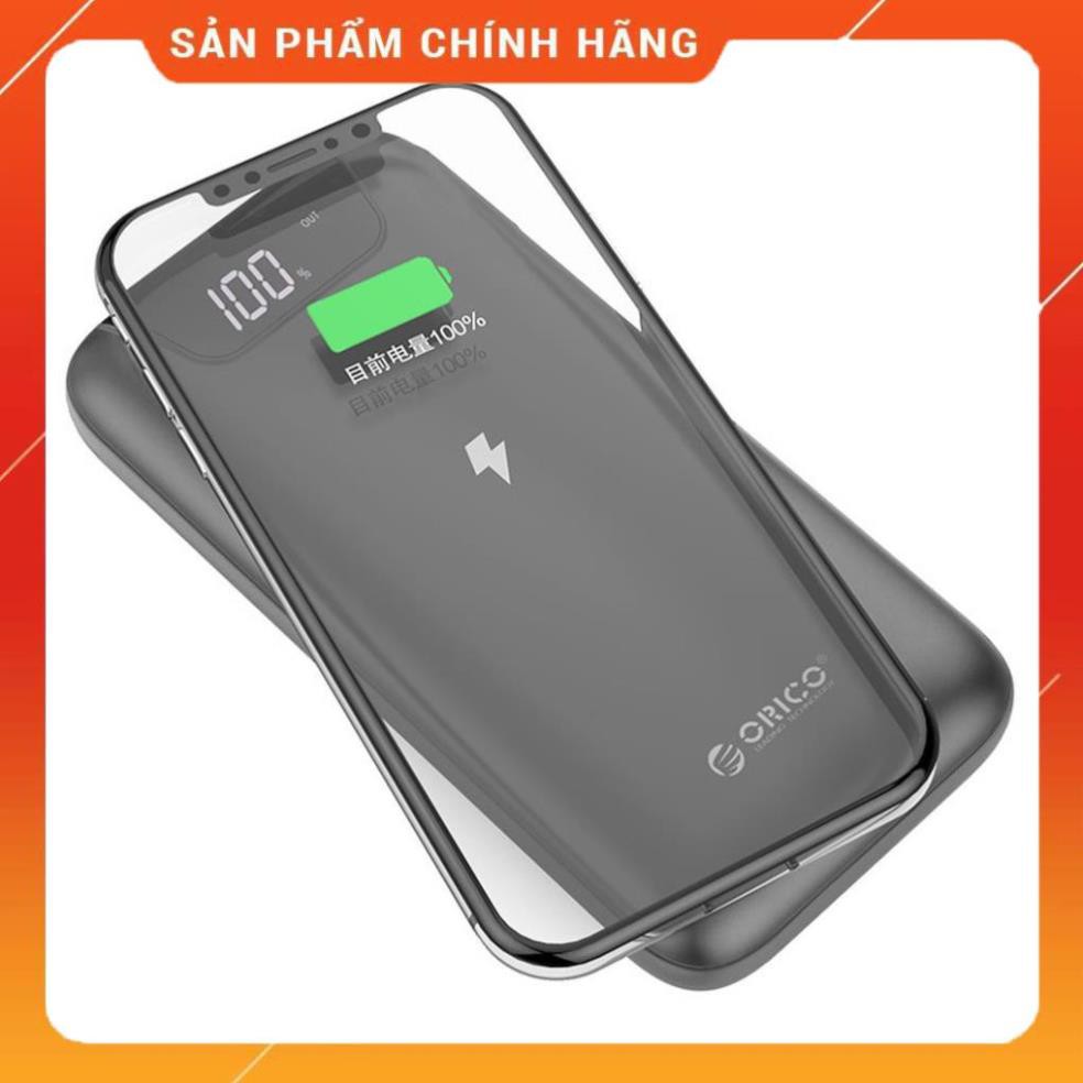 Pin Sạc Dự Phòng Tích hợp sạc không dây & màn hình LED 10000 mAh Orico WR10-Chính Hãng BH 12T