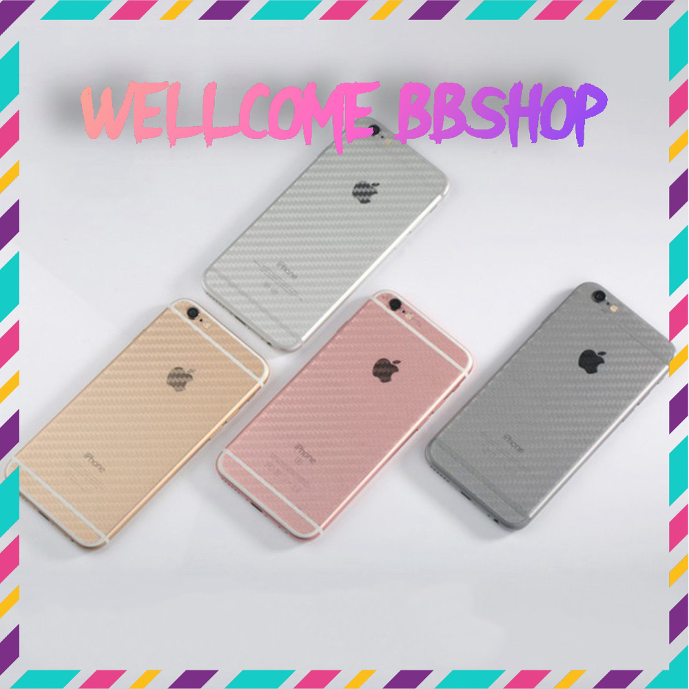 Miếng dán mặt lưng cacbon bảo vệ điện thoại Case iphone 6/6s/7/7plus/8/8plus/plus/x/xr/xs/11/12/pro/max/ốp lưng iphone