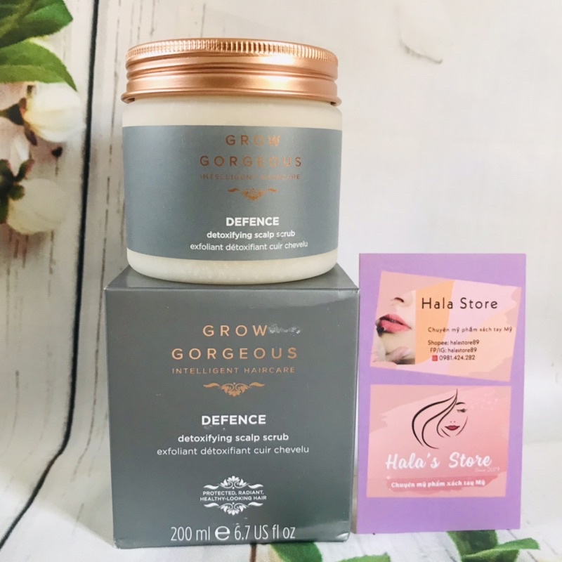 Grow Gorgeous ✨ Tẩy da chết và detox da đầu Defense Detoxifying Scalp Scrub