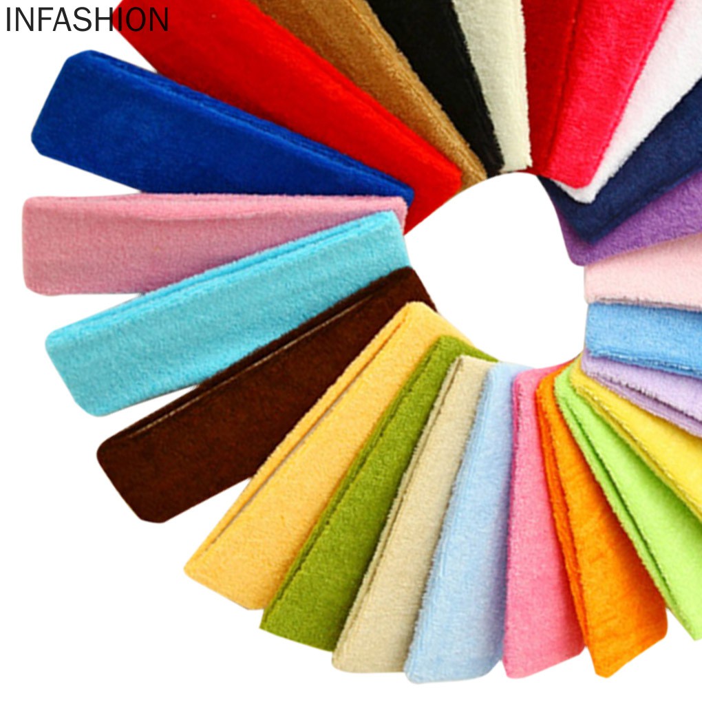 Băng đô co giãn màu trơn thời trang thể thao cho nam và nữ