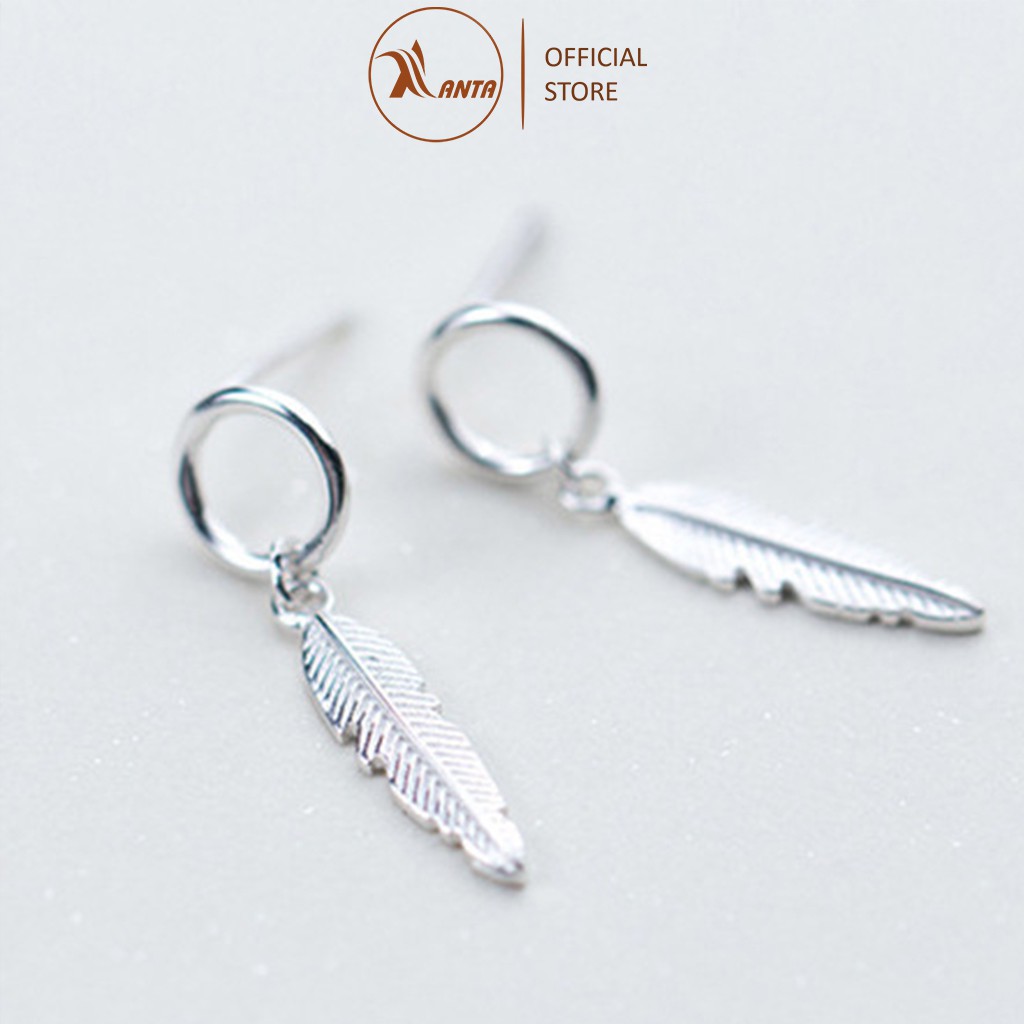 Bông tai Bạc Ý Lông Vũ Phong Cách Thời Trang cho những cô nàng cá tính ANTA Jewelry - ATJ7039