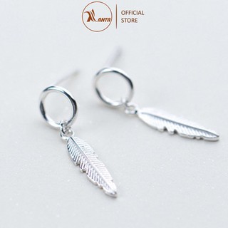 Bông tai Bạc Ý Lông Vũ Phong Cách Thời Trang cho những cô nàng cá tính ANTA Jewelry - ATJ7039