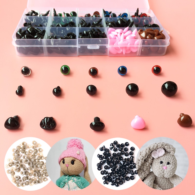 Bộ 560 Mắt Nhựa 6-14mm Cho Gấu Bông Mềm