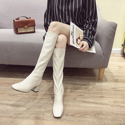 Boots da cao cổ mũi vuông ulzzang