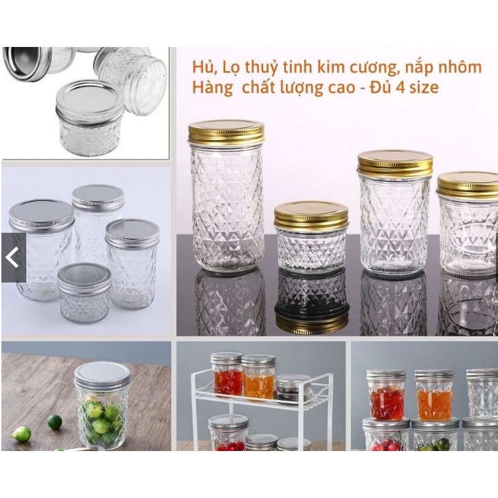 Hũ Thủy Tinh Kim Cương 100ml đựng Gia Vị