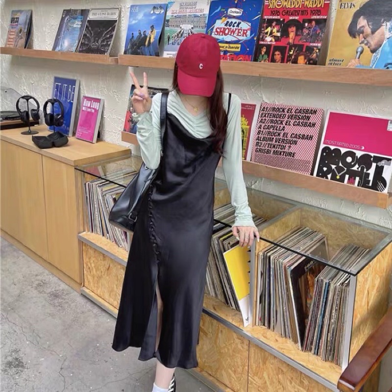 SẴN VÁY M - Set áo váy xẻ tà Ju Seok Kyung phim Penhouse