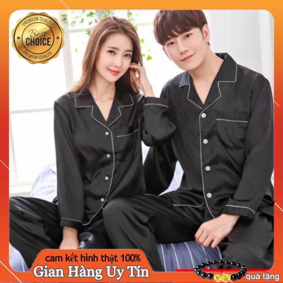 bộ pijama Nam, Nữ dài tay chất liệu vải lụa satin cao cấp có ảnh thật + video - AL2312 - AL2107 👑 ༷