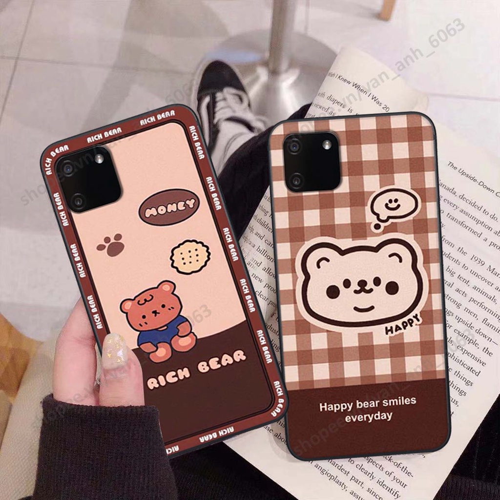 Ốp lưng Realme C12 / C15 in hình hoa, gấu rich bear nghệ thuật, thời trang