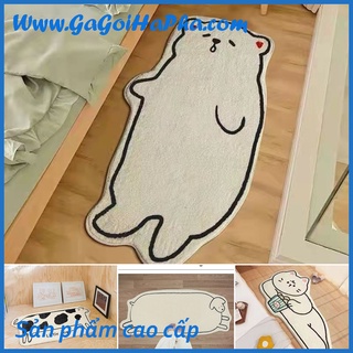 Thảm chân giường MOMO lông cừu cao cấp, thảm lau chân loại 1