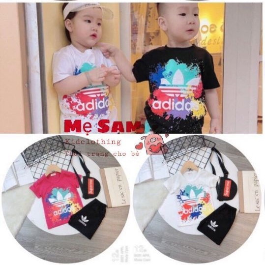 (Clip độc quyền) Set 5 bộ quần áo loang màu adi dành cho bé trai, đồ cotton có dãn, thoáng mát bé gái size 6kg - 18kg