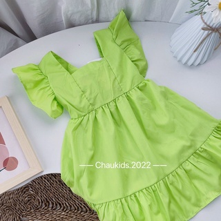 Váy cốm nơ lưng bé gái
