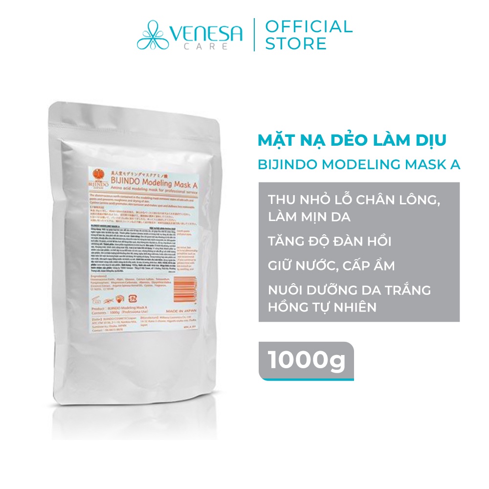 Mặt nạ dẻo làm dịu BIJINDO Modeling Mask A (Amino Acid), dưỡng da, giảm khô rám da mặt 1000g