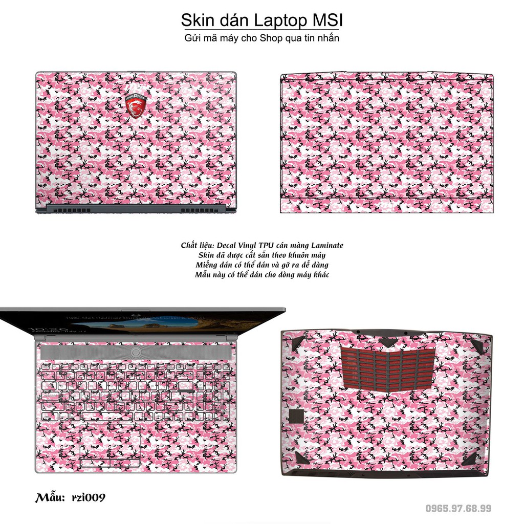 Skin dán Laptop MSI in hình rằn ri _nhiều mẫu 3 (inbox mã máy cho Shop)