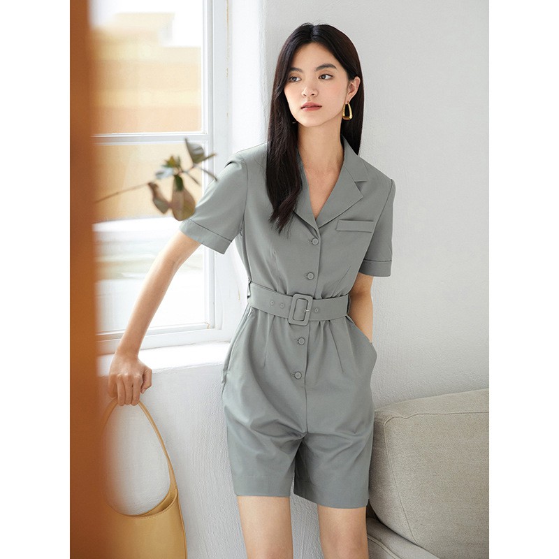 Jumpsuit Tay Ngắn Thiết Kế Mỏng Năng Động Thời Trang