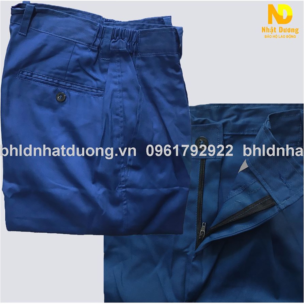 Quần bảo hộ lao động nam vải kaki 2/1 màu xanh DN08