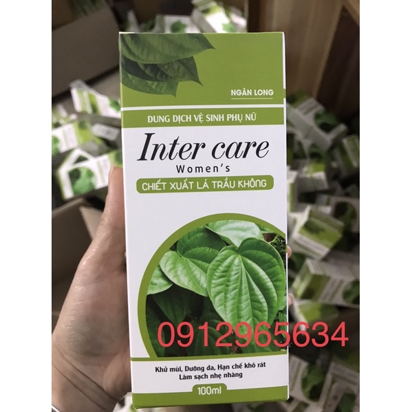 Dung dịch vệ sinh phụ nữ lá trầu không Inter care chiết xuất từ thảo dược khử mùi, dưỡng da, hạn chế khô rát, làm sạch