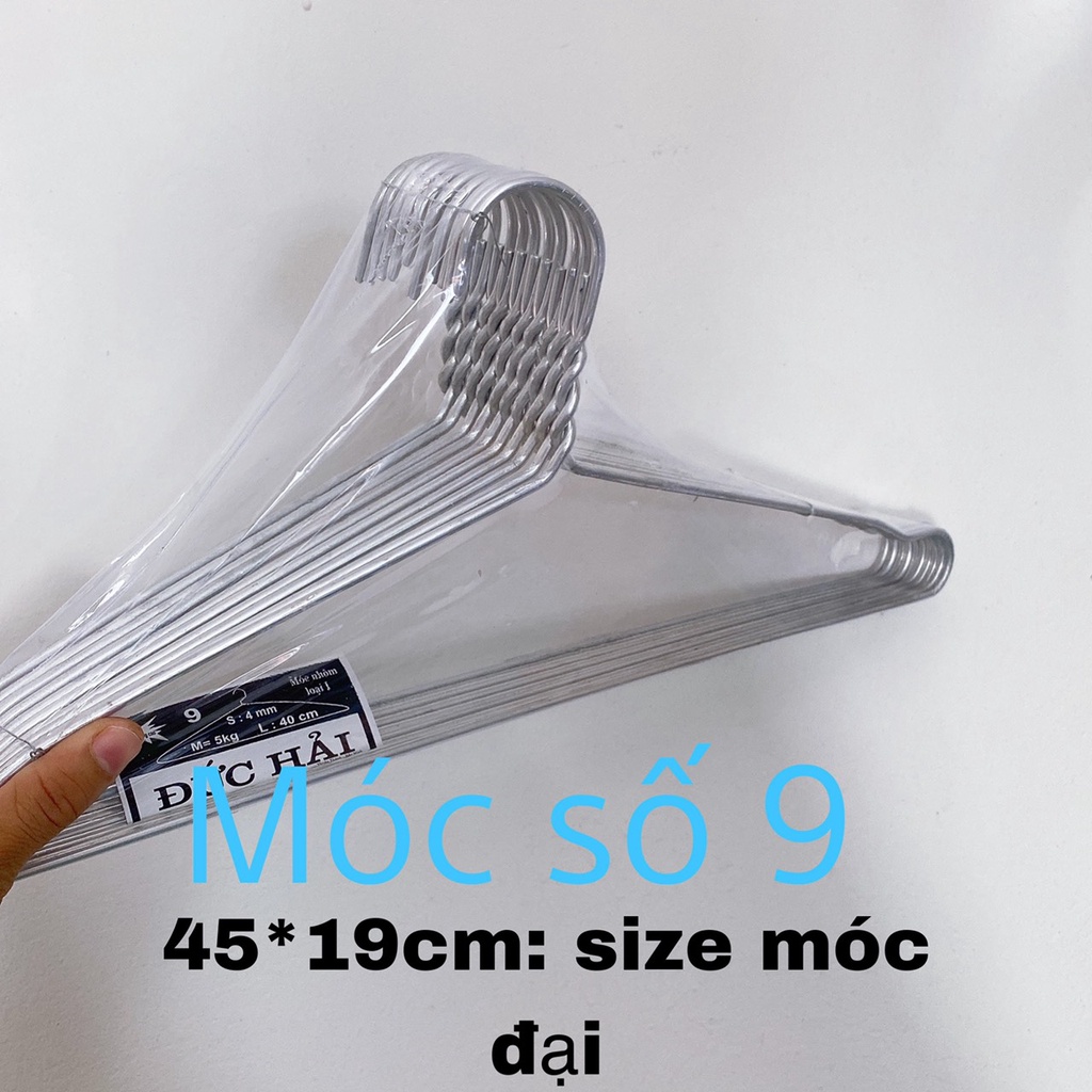 10 móc phơi quần áo người lớn, Bịch 10 móc treo quần áo size lớn nhất 45cm