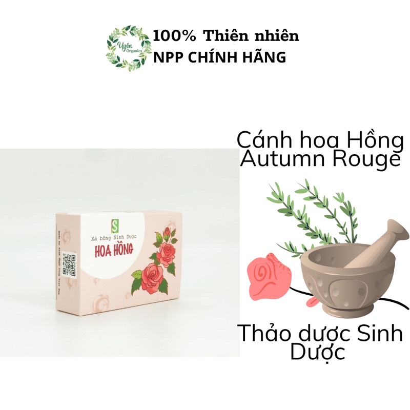 SINH DƯỢC BẢN ĐẶC BIỆT Xà phòng Xà bông hoa hồng thiên nhiên hữu cơ organics handmade an toàn lành tính Bánh 100g