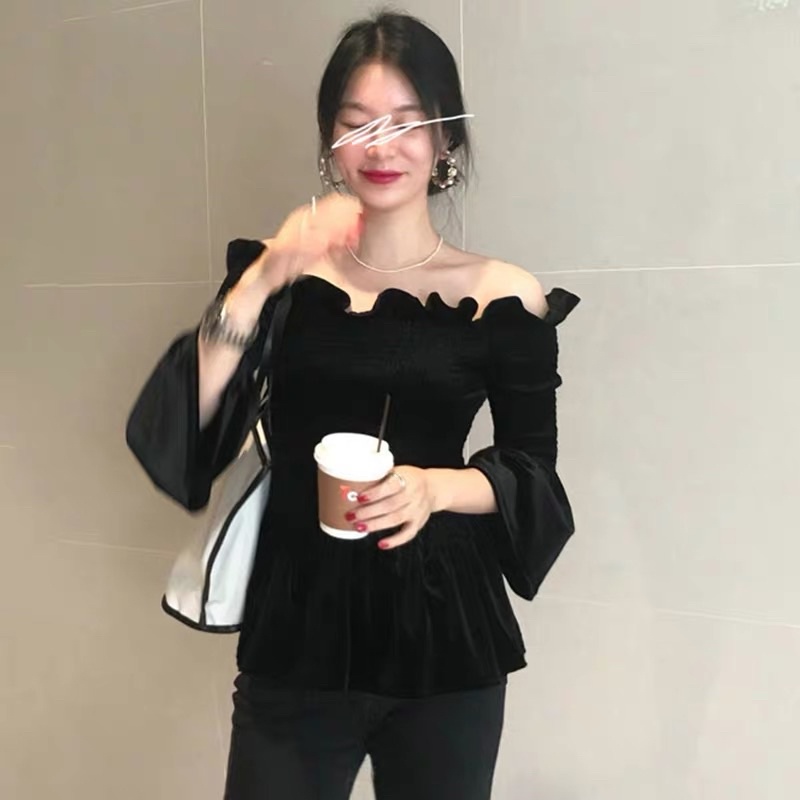 Áo Nhung trễ vai tiểu thư siêu tôn dáng | BigBuy360 - bigbuy360.vn