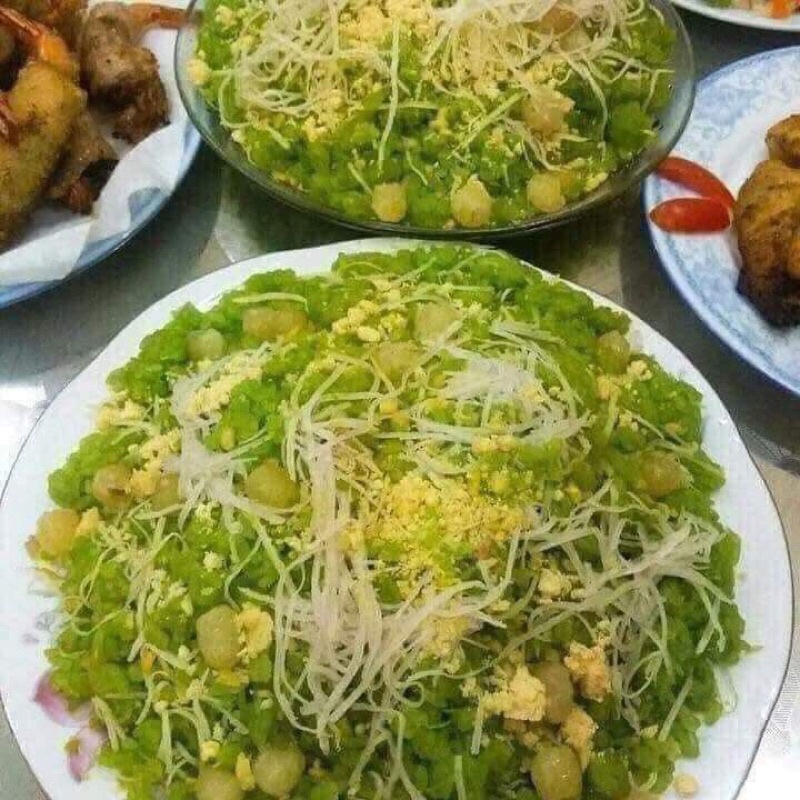 Cốm khô dẹt xanh, trắng